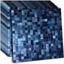XUANINY 10-Sheet Peel and Stick Backsplash Tiles Dark Blue Surface Aluminum Mosaic Sticker for Kitchen (11.61"x11.61" Per Sheet, Pack of 5pcs) (Dark Blue 10)