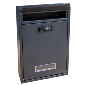 Wall-mounted mailbox with dial lock and PIN code for entryway