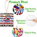Hispanic Heritage Month Party Decorations 45Pcs Wooden Ornaments Circles with Holes Latino American Wooden Hanging Decorations for Hispanic Heritage Party Favors Supplies Store Home Birthday