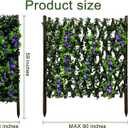 86 York Expandable Wooden Privacy Fence with Artificial Flowers & Greenery, In-Ground Decorative Outdoor Privacy Screen to Hide AC Units & Trash Cans, Garden & Yard Decor Panel