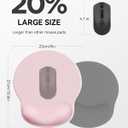 Mouse Pad with Wrist Rest, Ergonomic Mouse Pads for Desk, Office Non-Slip Mousepad with Gel Wrist Support(Light Pink, 10.6''L x 9''W)