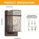 2-Pack Outdoor Wall Light, Brown Exterior Waterproof Lanterns,Porch Sconces Wall Mounted Lighting with E26 Sockets & Textured Glass Shades, for Garage,Doorway,Patio,Front Door