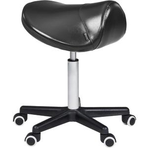 Master Massage Ergonomic Saddle Stool  Hydraulic Swivel Rolling Chair for Salon, Clinic, Tattoo, Dentist, Spa, Workshop, and Office  Black
