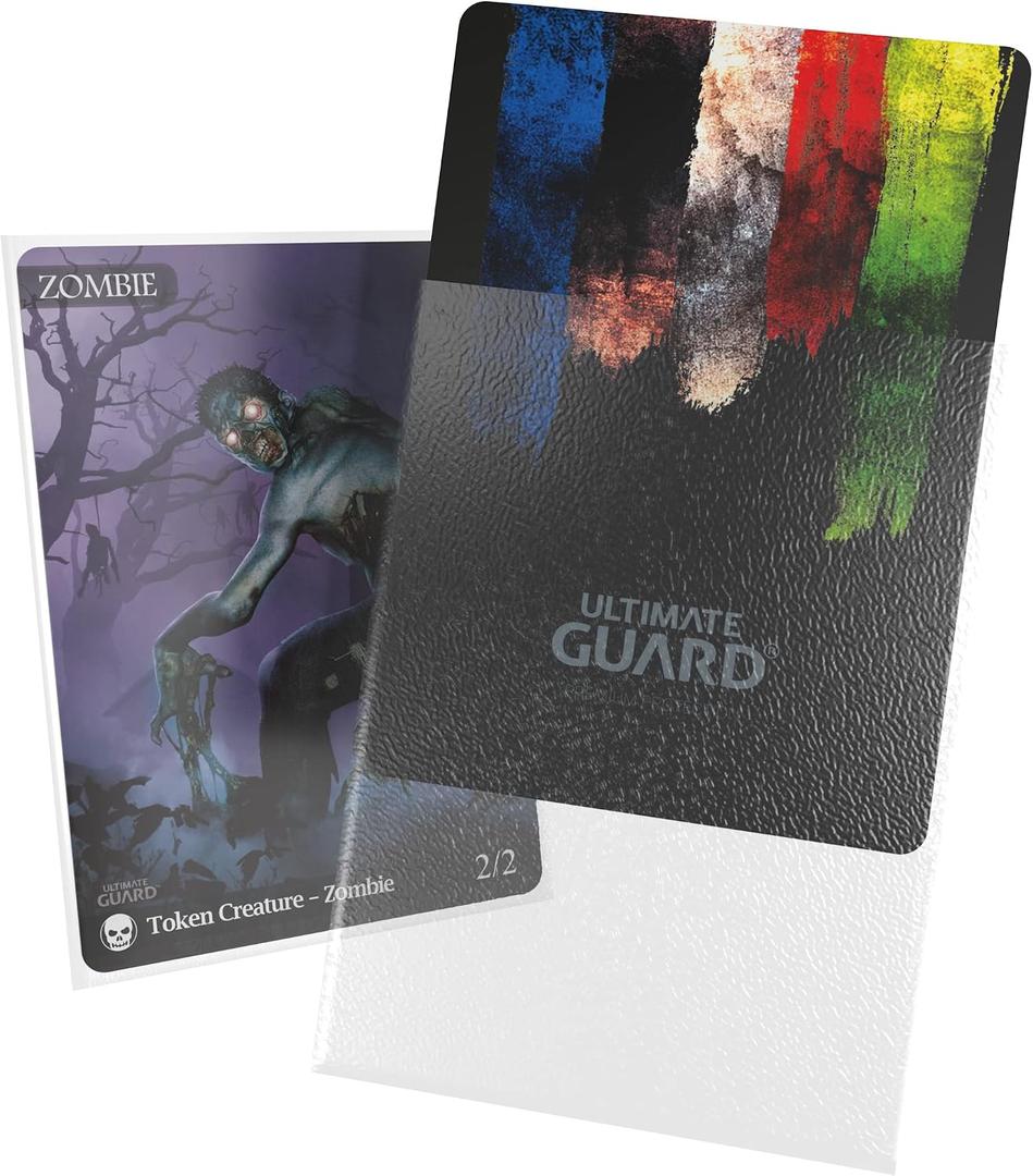 Ultimate Guard Cortex Outer Card Sleeves, 100 Standard Size TCG Sleeves, 66 x 91mm, Transparent Back, Matte Finish, No PVC & Acid-Free, High Clarity