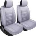 SPEED TREND Car Seat Covers  Premium PU Leather for Ultimate Comfort & Protection, Easy Installation and Universal Fit for Most Cars SUVs Trucks (ST-001 Front Pair, Gray)