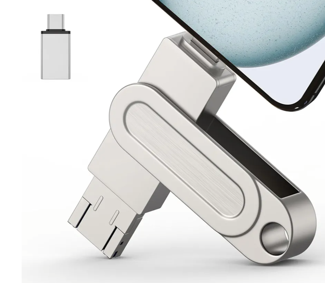 512GB Qainerly Photo Stick for Phone Flash Drive, 4in1 Memory Stick for Photos and Videos USB Stick External Storage Compatible for iPhone/iPad/Android/PC