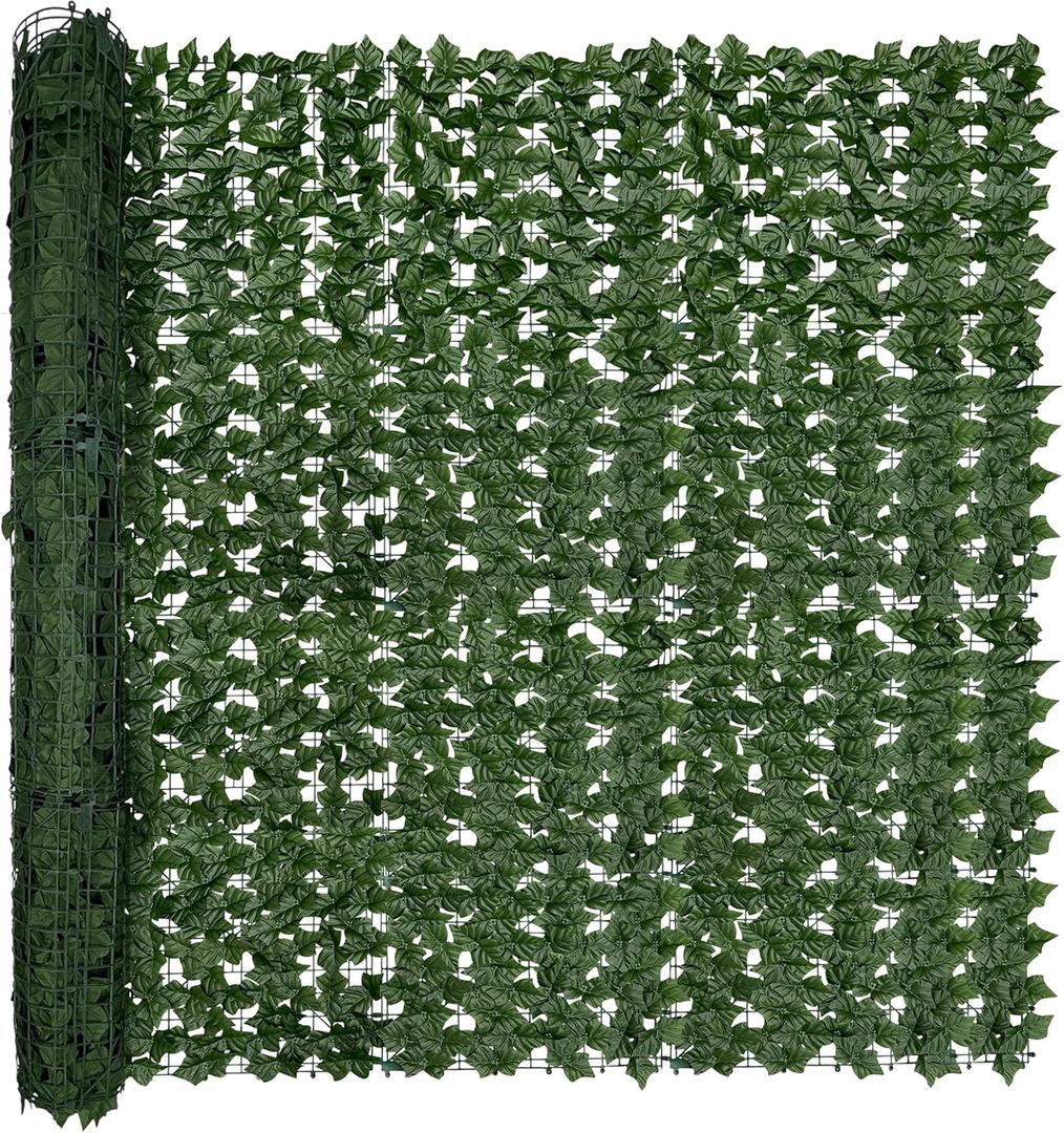 Artificial Ivy Privacy Fence Screen: 80 "x 120" (67 Sqft) Anti-Ultraviolet Artificial Hedge Grass Wall, Used for Indoor and Outdoor Green Background, Garden Greening Decoration