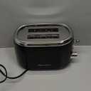 MELLERHOME Retro Toaster 2 Slice, 7 Browning Levels, 3 Functions (Reheat, Defrost, Cancel), Stainless Steel Features, Removable Crumb Tray, Under Base Cord Storage, Black