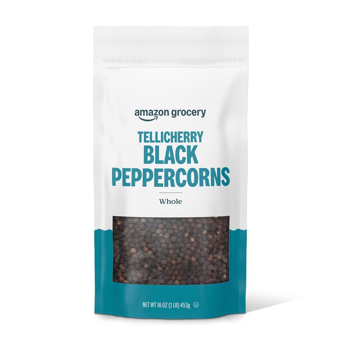 Amazon Grocery, Tellicherry Whole Black Peppercorn, 16 Oz (EXP 03/25/30)