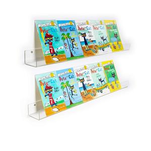 NIUBEE 36-Inch Acrylic Floating Bookshelves for Kids, 2-Pack, Extra-Large Wall Shelves for Expanding Book Collections and Family Spaces