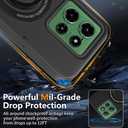 Compatible for Motorola Moto G Power 2025 5G Phone Case, Metal Ring Holder Kickstand/Stand Silicone Protective Cover Case for Moto G Power 5G (2025) - Black