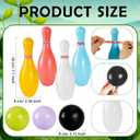 2 Pack Bowling Set Indoor Outdoor Bowling Games Include 20 Bowling Pins and 4 Plastic Ball Lawn Bowling Toy for Kids Boys Girls Family Party Birthday School Educational Gift (Color Set 2)