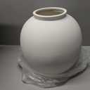White Ceramic Vase - Large 10.8 Inch Round Floor Vase for Centerpieces, Farmhouse Flower Vases, Rustic Minimalist Home Decor (Sandstone White)