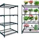 2 Pack Plant Stand Indoor Plant Shelf Outdoor,4 Tier Metal Greenhouse Shelves for Multiple Plant Pot Holder, Waterproof Greenhouse Shelving for Living Room Patio Home Decor for Gardening, 27.2 inches x 19.3 inches x 42.9 inches
