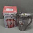 HOMQUEN Plastic Pitcher, 60 Oz/1.8L Water Carafe with Lid, Iced Tea Pitcher, Jar Pitcher, Jug with Handle for Tea, Juices, Milk, Cold or Hot Beverages (1 Pack/Gray)