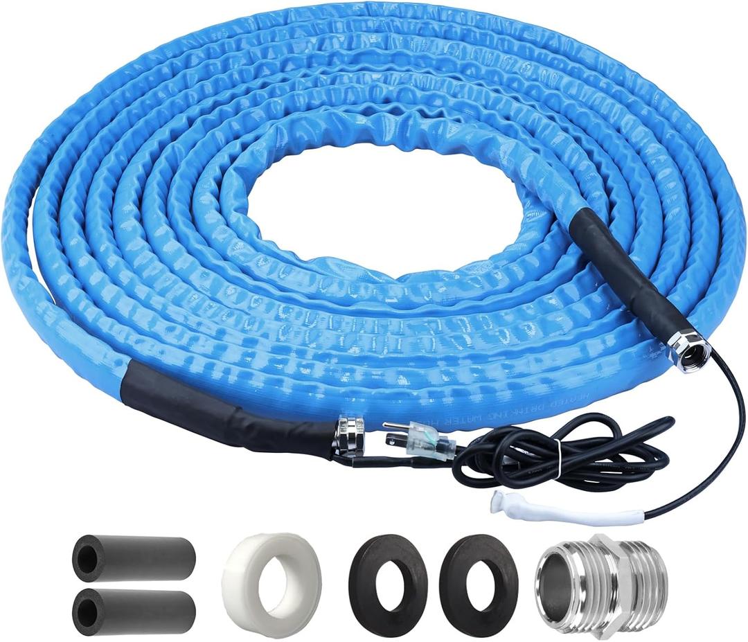 RVGUARD Heated Water Hose 75FT for RV, -20  Freeze Protection Heated Water Hose with Energy-Saving Thermostat, Lead and BPA Free for RV/Home/Garden