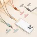 2 x 2 Pack Crossbody & Neck Phone Strap, Customizable Neck Strap with 0.5mm Removable Phone Tab, Hands-Free Holder for Phones, Earphones, Badges & Keys (Black+Black)