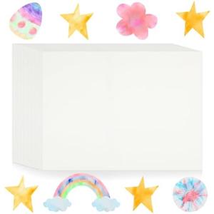 Motipuns 100 Pcs Color Diffusion Paper Set White Rectangular 14 x 18 Inch Watercolor DIY Painting Craft Paper Handmade Art Activity Supplies for DIY Event Party Holiday Decoration Painting Gifts Bulk