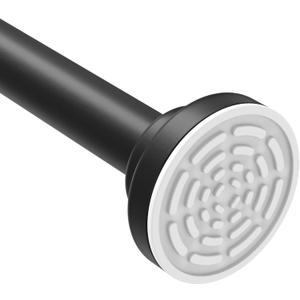 Ausemku Shower Curtain Rod Tension - 26-76 Inch Never Rust Non-Slip Spring Tension Curtain Rod No Drilling Stainless Steel Curtain Rod Use Bathroom KitchenBlack