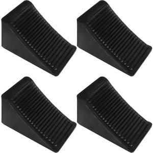 CertBuy 4 Pack Wheel Chock for Trailers, RV Wheel Chocks Heavy Duty, Black Rubber Wheel Chocks, Trailer Wheel Chocks for Car, Travel Trailers, RV, Truck, and ATV, 6.3"4"4"