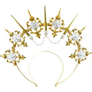 Roaring Good Time Halo Crown Headband Baroque Goddess Headbands Cosplay Pageant Festival Renaissance for Women Boho Wedding Headpiece Costume