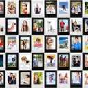 Epakh 40 Packs Magnetic Photo Picture Frame Cute Mini Table Photo Frame Holder 3 Inches Plastic Colorful Photo Display Compatible with Fujifilm Instax for Fridge Refrigerator Office (Black and White)