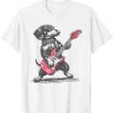 Vintage Dachshund Weenie Playing Guitar T-Shirt
