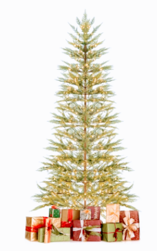 7.5 FT Pre-Lit Christmas Tree Hinged with 612 PE Branch Tips Timer & 540 Lights