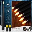 Baquler 12 Pcs 9.7 Inch Black Flameless Taper Candles, Battery Operated Taper Candles LED Warm 3D Wick Flickering Candlesticks for Church Wedding Home Decor Halloween Christmas Hanukkah New Year