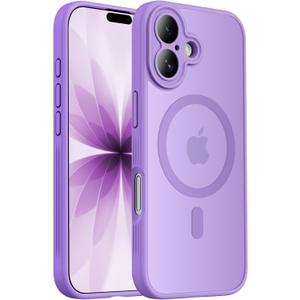 Designed for iPhone 17 Case, Compatible with MagSafe, [Camera Protection] [15FT Military Droptection] Shockproof Translucent Matte Anti-Slip Phone Case, 6.3", Light Purple