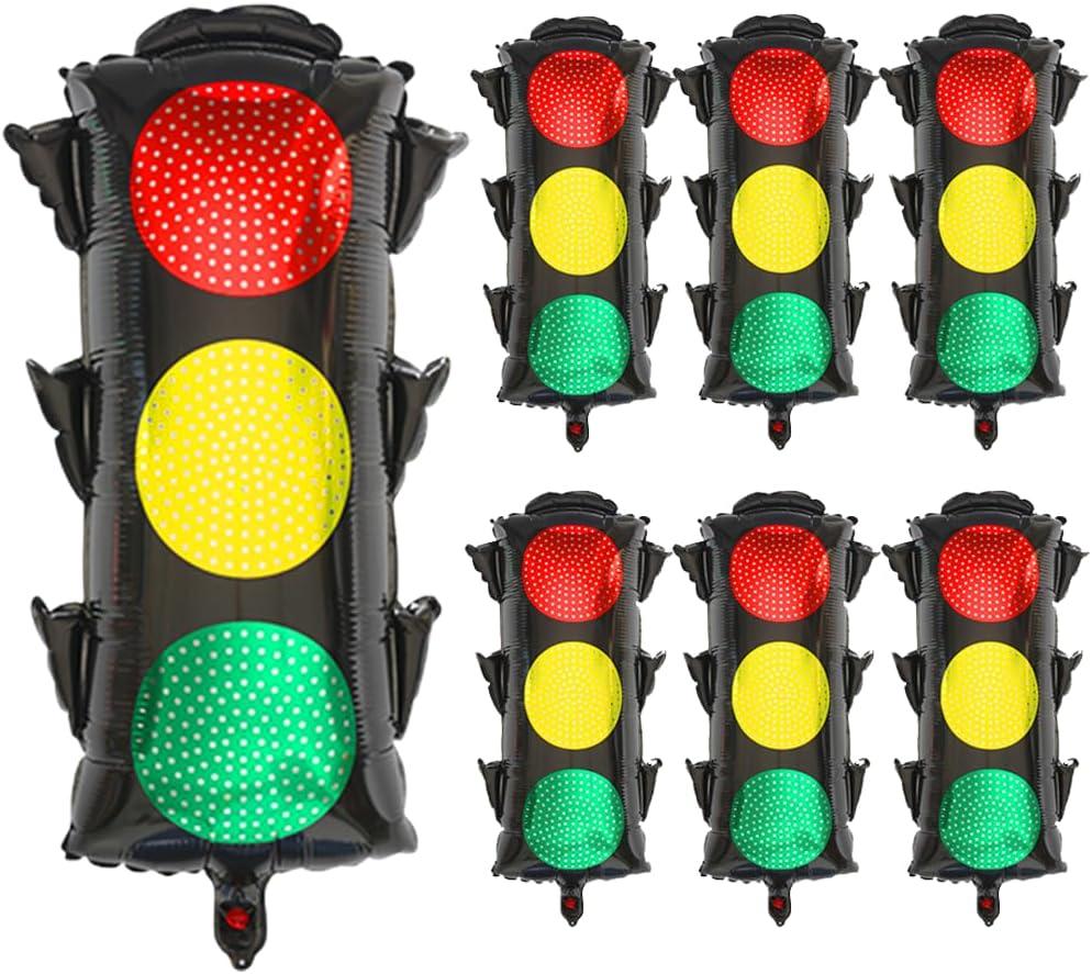2 x 6Pcs Traffic Light Balloons for Kids Birthday Party Decorations,Transportation Big Balloons for Race Car Birthday Party Supplies