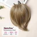 REECHO Ponytail Extension, 8" Short Mini Claw Clip Pony Tail Hair Extensions Natural Soft Feather-Light Tension-Free Ponytail Hairpiece for Women - Honey Blonde with Highlights