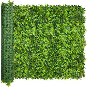 ODTORY Artificial Plant Wall Roll: 48 X120 in (40 sqft) UV-Anti Ivy Privacy Fence Screen Faux Greenery Panels Backdrop Boxwood Ivy Vine Leaf Hedge Fence for Indoor Outdoor Green Decor