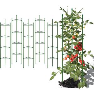 G-LEAF 6 Pack 5ft Tomato Cage for Garden Plant Support, Garden Stakes Tomato Cage, Tomato Cages Plant Stakes for Climbing Plants