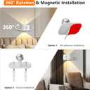 Deyagoo Motion Sensor Wall Light Indoor, Battery Operated Sconce 360Rotate, Rechargeable Cordless Night Light, Touch Dimmable 3 Brightness, UP Down LED Wall Lamp for Stairs, Closet, Bedroom, Bathroom