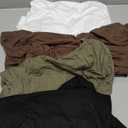 Huukeay 4 Pack Women's Maternity Shirts, Crew Neck Maternity Top Short Sleeve Casual Cotton Tee Side Ruched Pregnancy Clothes (Medium, Black, White, Coffee, Army Green)
