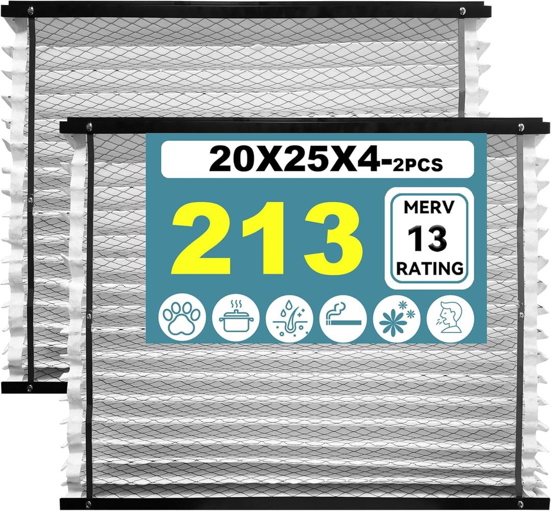 2 Pack 213 Replacement Air Filter, Compatible with April-aire Air Purifiers 1210, 1620, 2210, 2216, 3210, 20x25x4 MERV-13 HVAC AC Furnace Filter Replacement