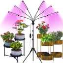 Grow Lights for Indoor Plants, Full Spectrum led Grow Light with Stand, Auto On/Off Timing 3/6/9/12/15/18H & 10 Brightness Levels (Color : 6 Heads (Red+Blue+Sunlike))