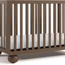 Storkcraft Amalfi 5-in-1 Convertible Crib with Toddler Guardrail GREENGUARD Gold Certified, Conversion Kit Included, Fits Baby Crib Mattress, Converts to Full Bed (Hazelnut), 29.5"L x 53.9"W x 34.1"H