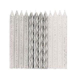 Dazzling Glitter & Silver Spiral Birthday Candles - 20ct Assorted Pack - Premium Quality, Long-Lasting & Elegant Design - Ideal for All Occasions