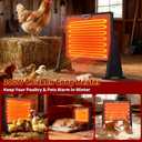 300W Chicken Coop Heater, Double Sided Heating with Adjustable Temperature Remote Control & Timer Function, Hanging Chicken Coop Heater for Winter Warmth, Includes Gloves and Chew-Proof Cord