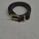 SANSTHS Women Suede Genuine Leather Belt for Dresses Jeans Fashion Retro Gold Buckle Ladies Waist Belts (Fit Waist Size 26-30 Inches, Coffee)