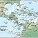 Central America and the Caribbean Poster Map - 24 x 17 inches  Paper Laminated