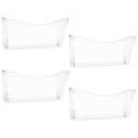 EASEPRES  3 Pack Clear Single Pocket Hanging File Organizer, Plastic Wall Mount Paper Mails Magazines Holder, Mounted Folder Bins for Office, School and Home, 13.85x3.14x6.88 inches