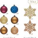 Valery Madelyn Christmas Tree Decorations Ornament Set, 50ct 2.36 Inches Bronze Copper Purple Shatterproof Christmas Ball Ornament Hanging Xmas Holiday Party Decor (Large)