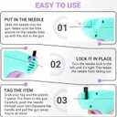 Stitch Gun for Clothes - Handheld Quick Clothing Fixer - Tagging Gun for Clothing, Sewing Kit - Includes 6 Fine Needles, 1000 Black & 1000 White Fasteners (Purple Green)