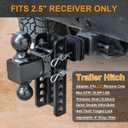 Adjustable Trailer Hitch for 2-1/2" Receiver 8" Drop/Rise, (20,000 LBS GTW)