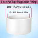 6 inch PVC Pipe Plug Socket Fittings, Pipe End Cap Plug, for Building PVC Furniture DIY Garden Shelf, Schedule 40