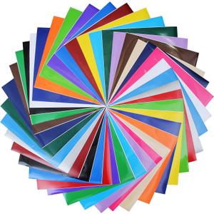 Threadart 40 Sheet Premium Self Adhesive Sign Vinyl Film Set - 12" x 12" Sheets | For Glass, Plastic, Metal | Use w/Cricut Silhouette Cutters | 2 Sheets Each of 20 Colors | Compares to Oracal 651