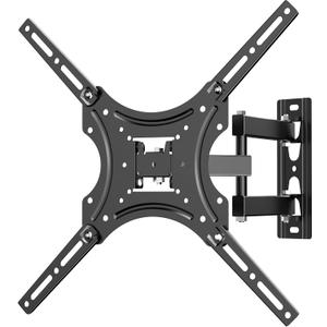 WALI Swivel TV Wall Mount for Most 26-55 inch LED TV Flat Panel Screen, Full Motion TV Mount Bracket with Perfect Center Design up to 400x400mm, Weight up to 55lbs (2655LO), Black